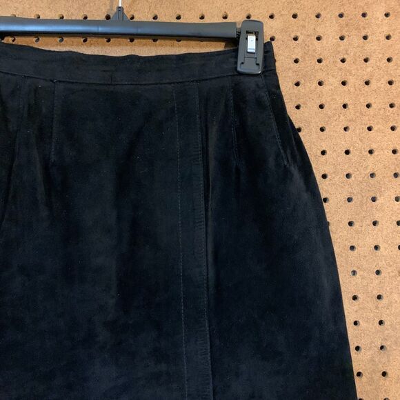 Vintage Black Suede Maxi Skirt Evan Davies 6p Goth Whimsygoth Grunge Full Length - Picture 2 of 5